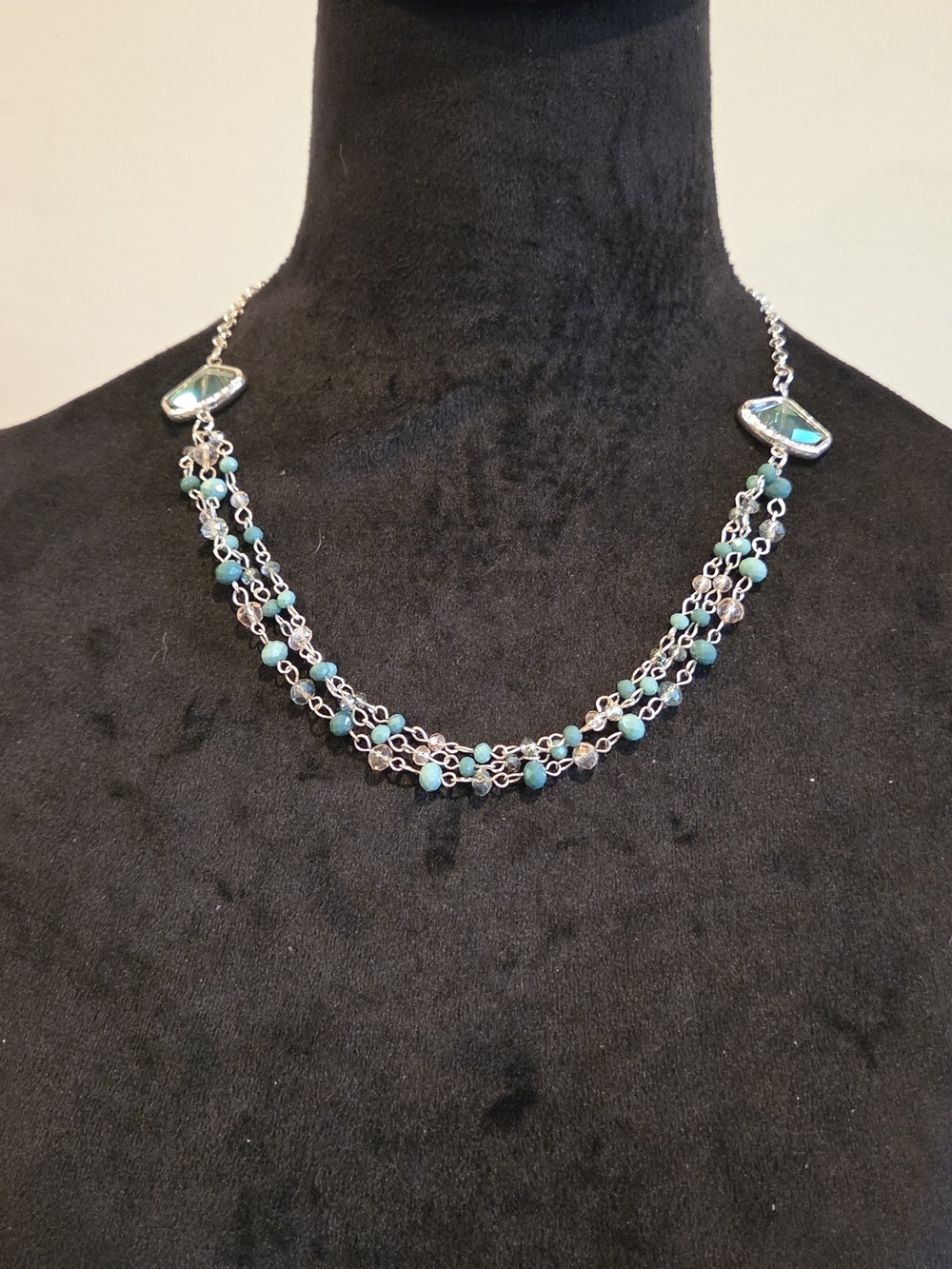 Turquoise Bead Multi-Strand Necklace